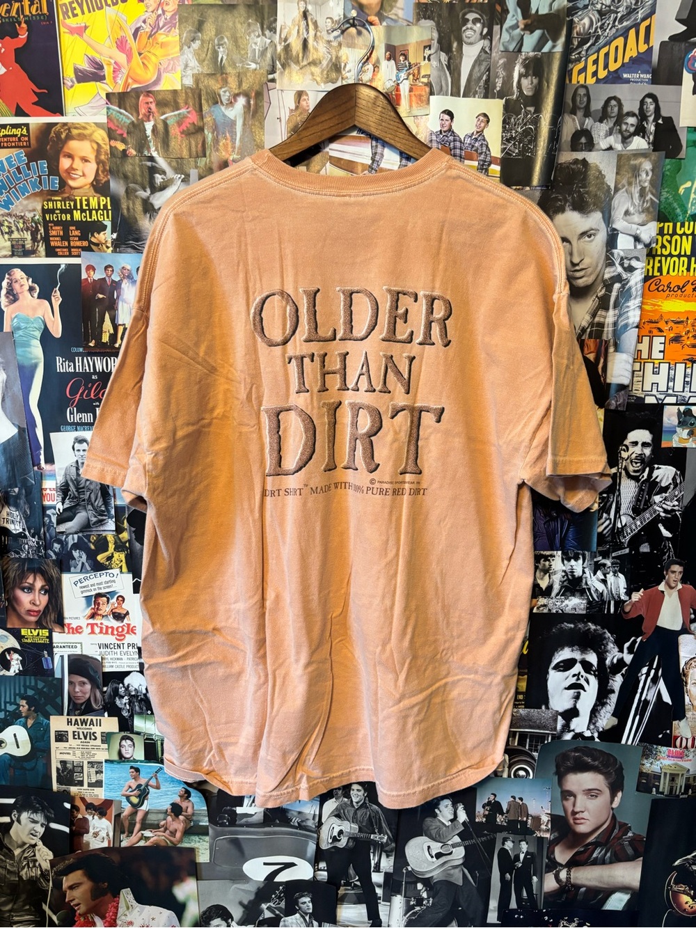Vintage-Style Peach 'Older Than Dirt' Graphic Tee - Men's Short Sleeve